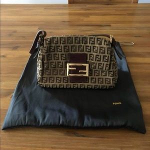 Authentic Fendi Monogram Mini Mama Baguette Bag